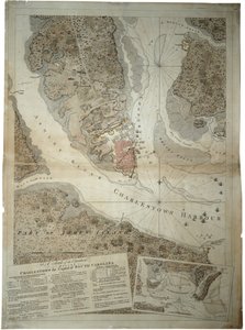 En skiss över verksamheten före Charlestown, South Carolinas huvudstad, ca 1780